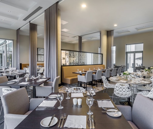 Glass House Restaurant at Heston Hyde Hotel in Hounslow, Middlesex, England